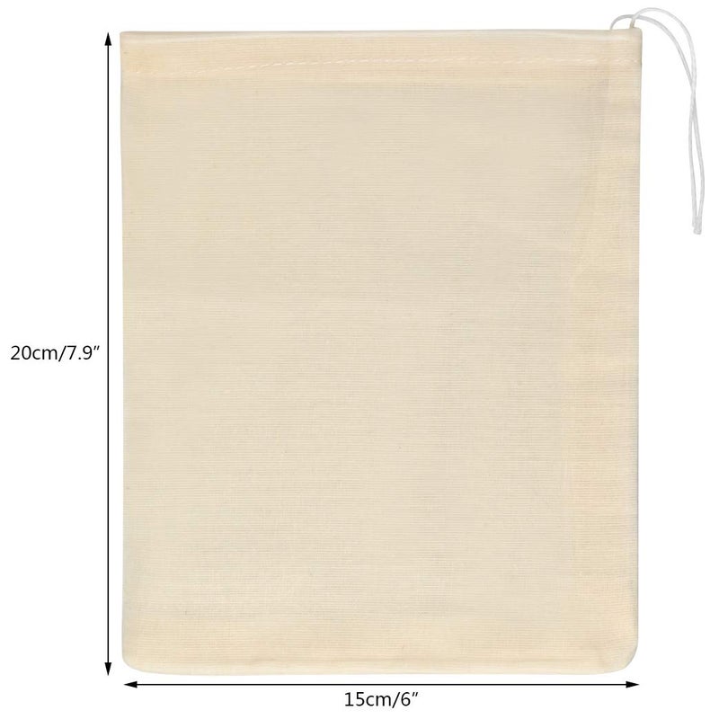 Tayfremn 100pcs Cotton Drawstring Bags, Reusable Muslin Bag Natural Cotton Bags with Drawstring Produce Bags Bulk Gift Bag Jewelry Pouch for Party Home Storage Wedding(6 by 7.9 inches) - Image 2